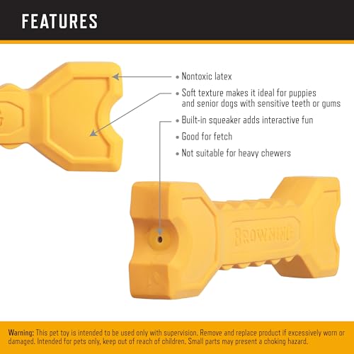 Browning Bone Squeaker Toy Gold - color: Bone Squeaker