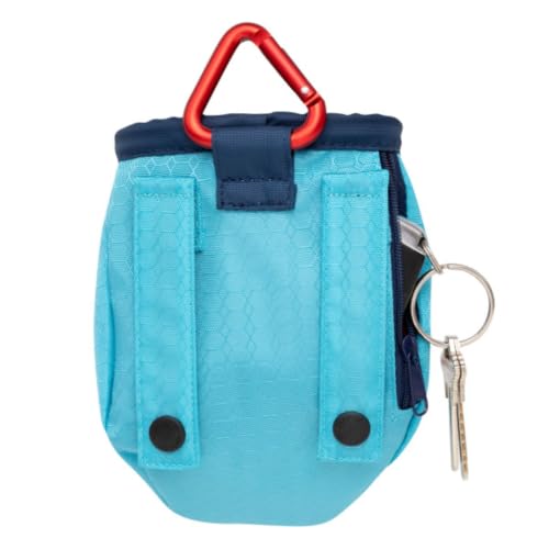Kurgo Go Stuff It Dog Treat Bag, Coastal Blue - color: Coastal Blue, style: Belt Clip, Old Carabiner
