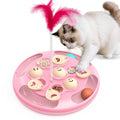 Cat Puzzle Feeder Toy, 3 in 1 Interactive Slow Feeder for Cats, Pink - color: Pink