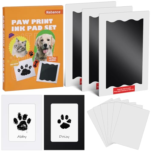 Nabance Paw Print Kit for Dogs & Cats, Inkless Pet Paw & Nose Print, 3 Pack - size: Large (3 Pack)