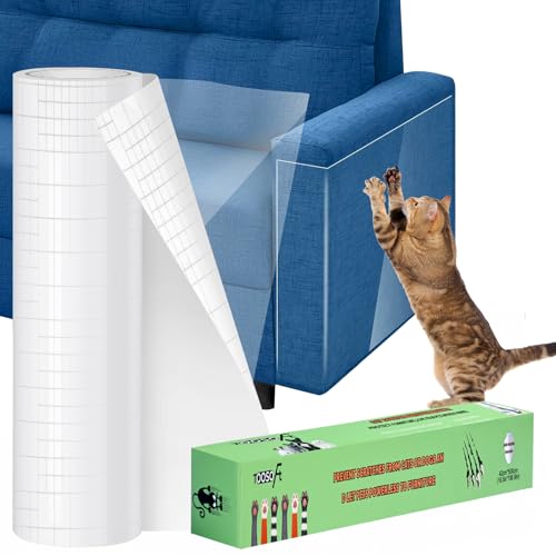 TOOSOFt Anti Cat Scratch Furniture Protector Clear Vinyl 196.9"x16.5" - size: 196.9"x16.5"
