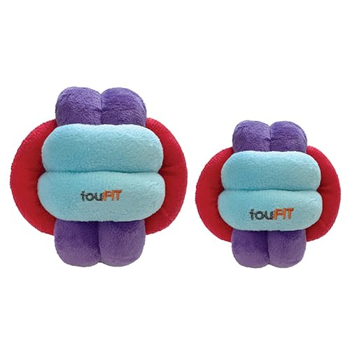 FOUFIT FouFouBrands Hide n Seek Knotted Snuffle Ball Treat Dispensing Nosework Toy for Dogs, Red, Blue, Purple, Large