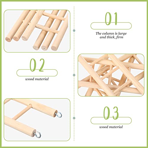 Kigeli 6 Pcs Bird Ladders for Cockatiels, Wooden Ladders for Bird Cages