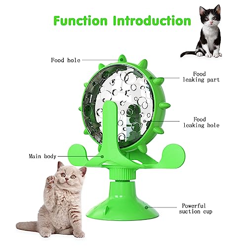 Cat Dog Treat Dispenser Toy - Cat Interactive Feeder (Green) - color: Green