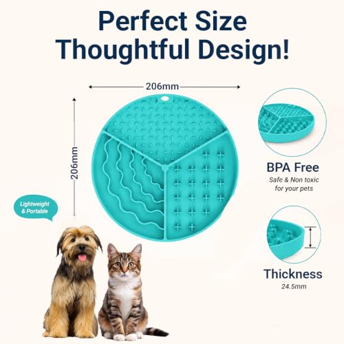 Large Size Cat & Dog Slow Feeder Puzzle Toy, Interactive Puzzle Feeder Bowl, Dog Lick Mat, Cat Food Puzzle, Pet Feeding Toy for Mental Stimulation, BPA Free Silicone, Dishwasher Safe (Green) - color: Mint Green