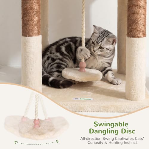 Globlazer 75in Tall Cat Tree Tower for Indoor Cats, F75B, Beige - color: Beige