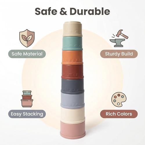 8Pcs Stacking Cups for Rabbits – Small Animal Nesting Toys