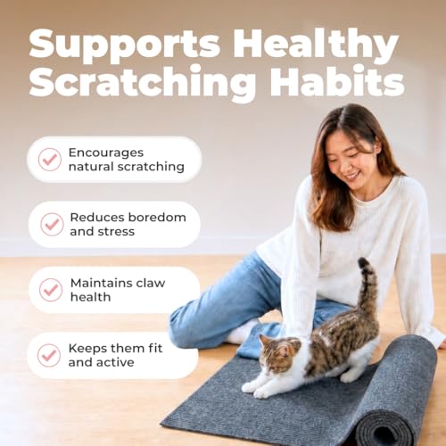 Catify Peel & Stick Cat Scratching Mat - Gray, L:78" - color: Gray Mat - L: 78"