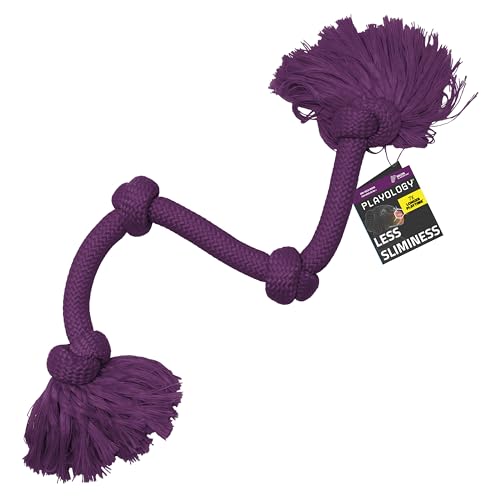 Playology Tug Rope Dog Toys for Large Breed Dogs - Mega Size, Bacon Scent - size: Mega, style: Bacon