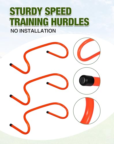 Agility Hurdles 6" Speed Agility Training Hurdles, Sturdy Hurdles Training Equipment Set for Kids,Athletes,Soccer,Basketball - color: Orange 30 Pack