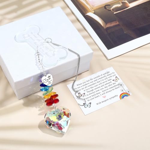 Dog Memorial Gifts for Loss of Dog, Pet Memorial Suncatchers - color: Clear Bone Engraving