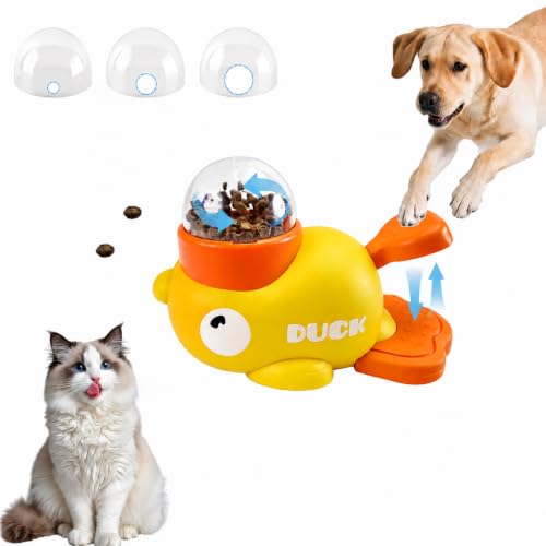 Duck Treat Dispenser Toy,Slow Puzzle Feeder for Cats&Small Dogs