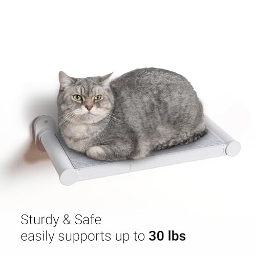 SVD.PET Cat Wall Shelves, 17" x 8" Cat Wall Furniture with Felt Pad, Simple and Modern Design Wal Mounted Platforms for Pet Sleeping and Playing, Easy to Install and to Clean(White) - color: White, size: Cat Shelf