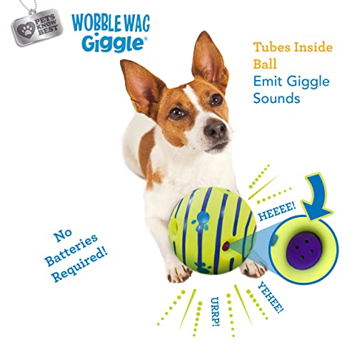 Wobble Wag Giggle Ball 2 Pack- Interactive Dog Toy, Fun Giggle Sounds When Rolled or Shaken, Pets Know Best, 1 Original & 1 Glow in The Dark Ball - style: 2 Pack- Original & Glow