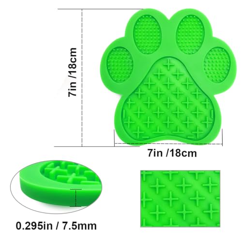 Dog Lick Pad, Dog Washing Distraction Device, Slow Eating Cute Mat with Super Suction for Pet Licking Peanut Butter, Bathing, Grooming Training (Green) - color: Green