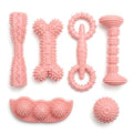 Puppy Chew Toys 6 Pack, Soft TPR Teething Set for Small Dogs, Pink - color: Pink