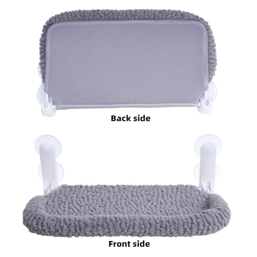 AIWIKIDE Cat Window Perch with Cushion Rim, Easy Install Bracket, Portable Wall Hammock for Indoor Cat, Grey - color: Grey, size: Cushion Rim - 1 Piece