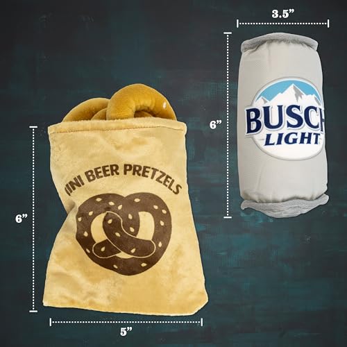 Busch Light, Plush Nesting Hide & Seek Dog Toy Bundle, Beer Can & Pretzel - style: Busch Light