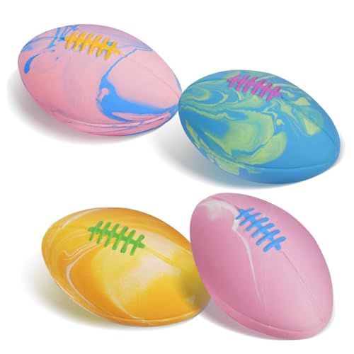 SCHITEC Dog Squeaky Toy Balls, Interactive Squeak Puppy Balls for Fetch Play, Latex Rubber Pet Toy for Puppies Mini Breed Small Dogs - size: For Mini/Small Dogs, style: Football