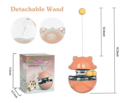 Cat Treat Dispenser Tumbler Interactive Puzzle Feeder, Cat Snacks Temptations Ball Food Puzzle Toy - color: Pink