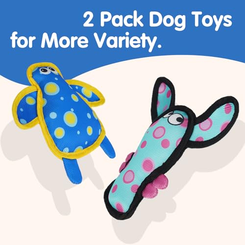 Squeaky Dog Toys for Small & Medium Dogs, Turtle & Lobster Set - color: Turtle & Lobster