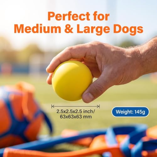 Indestructible Solid Rubber Ball for Dog, 3 Pack 2.5In