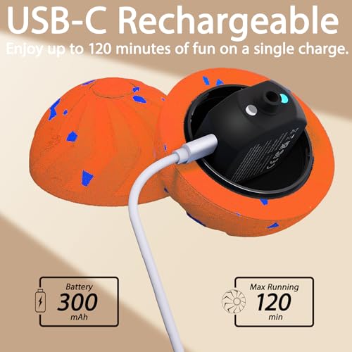 Interactive Dog Ball, 2 Modes Automatic Dog Toy, IPX7 Waterproof - color: Orange-1