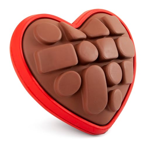 Jeffers Pet Natural Rubber Dog Chew Toy – Chocolate Heart Shape, Medium – Vanilla Scent, Durable, Non-Toxic, Dishwasher Safe, Interactive Fetch & Tug Toy - Perfect for Play, Training at Home - color: Brown, size: Medium