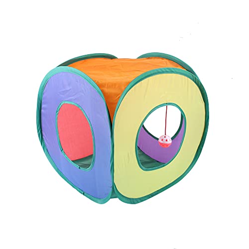 Cat Play Tunnel,Occupiedpet Collapsible Cube Tent with 3 Entry Points - color: 15 Pieces
