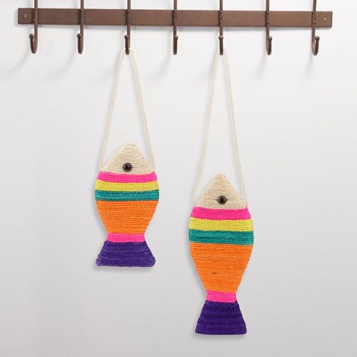 Hypeety Cat Scratching Board Creative Sisal Fish Shaped Cat Claw Pad Toy - color: Fish L
