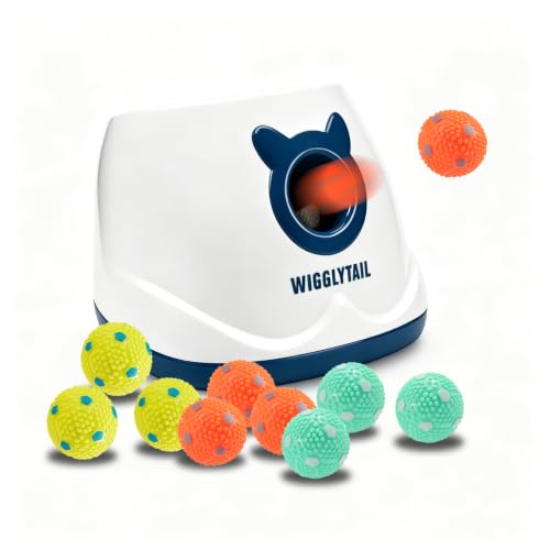 Automatic Dog Ball Launche with 9 Balls (2 inches) - color: WHITE