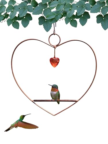 Songbird Essentials Tweet Heart Hummingbird Swing - Copper - Wooden Dowel - color: Copper