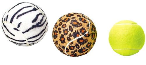 TOURNA 5-Inch Large Tennis Squeaker Ball Fun Animal Print Dog Toy for Large Dogs - style: 2 Pack