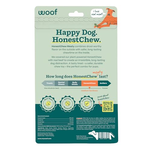 WOOF HonestChew Meaty Antler Dog Chew Toy for Dogs 60 lbs & Up - size: Large