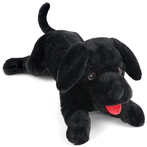 LotFancy Dog Stuffed Animal, 21 inch Black Lab Plush Dog for Kids - color: Black, size: 21 inch