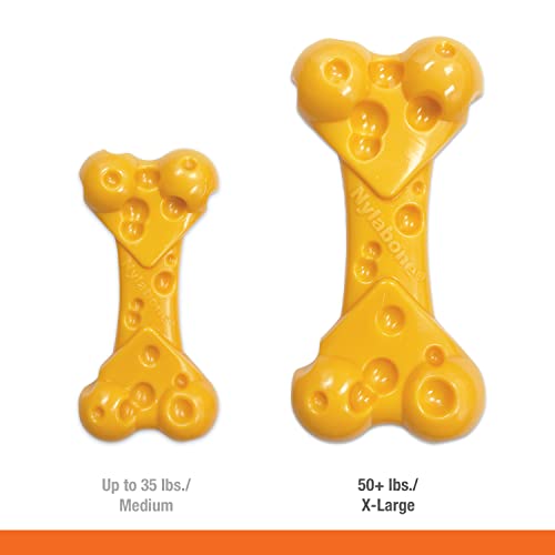 Nylabone Power Chew Cheese Bone Dog Chew Toy, Cheese Flavor, X-Large - color: Cheese, size: X-Large