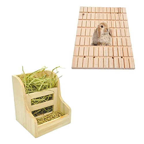 Rabbit Hay Feeder and Rabbit Scraper Grab Pads