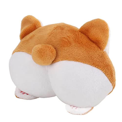 Plush Squeaky Butt Toys, Corgi Ass Plush Squeaky Toy Cute Brown Corgi Ass Pet Tooth Cleaning Toys for Small and Medium-Sized Pets