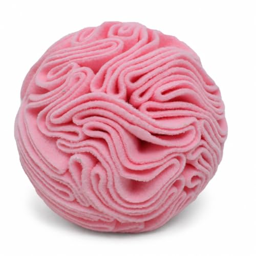 Snuffle Ball for Dogs, Slow Feeder Mental Enrichment Toy, Cute Interactive Puzzle Game for Anxiety Relief & Indoor Fun, Pet Search Game for Small Medium Dogs, Machine Washable - color: Light Red, size: Small