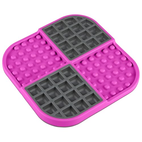 LickiMat Slomo, Cat Slow Feeder Lick Mat, Boredom Anxiety Reducer; Perfect for Food, Treats, Yogurt, or Peanut Butter. Fun Alternative to a Slow Feed Cat Bowl or Dish, Pink - color: Pink