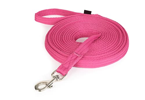 Shires Soft Feel Lunge Line - 26ft (8m) - Black Tubular Nylon with Swivel Trigger Clip Raspberry - color: Raspberry