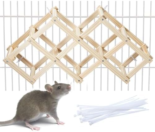 Kiln-Dried Wood Rat Climb Toy, Hanging Cage Ladder Activity (M, 1Pc) - style: M, 1pc