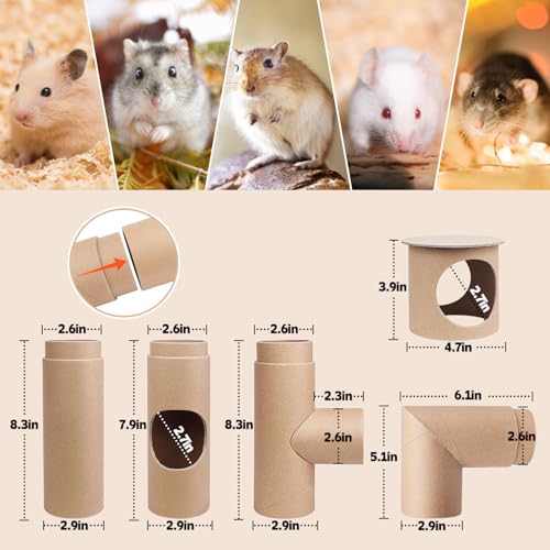 Hamster Tunnels,Hamster Tubes, Composable DIY and Build Hamsters Tunnels, Small Animals Exercise Toys, Tunnel for Mouse Gerbils Mice, Hamsters Gifts