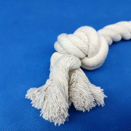 2-Pack Dog Rope Toys for Small & Medium Dogs – Durable 10" Cotton Chew Tug Toys with 2 Knots for Puppy Teething, Dental Cleaning, Boredom Relief, Indoor & Outdoor Play, White - style: 2 Knots