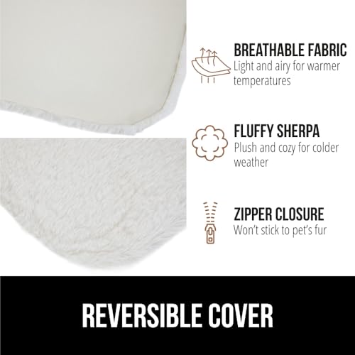 GORILLA GRIP Cat Window Perch, Foldable Cat Window Hammock Bed with 6 Large Suction Cups, Cordless Indoor Wall Shelves, Strong Metal Frame Holds 40lbs, Reversible Washable Sherpa Cover, Large Beige - color: Beige