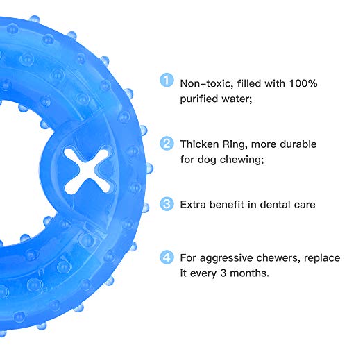 NWK Cooling Chew Toy for Dogs, Puppy Teething Toy (Ring) - color: Blue Ring