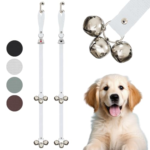 Caldwell's Pet Supply Co. Dog Potty Bells, Dog Door Bell, Bells To Go Outside, Potty Training Bell, Dogs Doorbell, Dogs Potty Doorbell, Ring To Go Pee, All Breed Puppy Training Tool - White (Set of 2) - color: White, size: Set of 2 Potty Bells