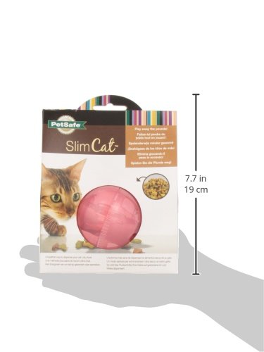 PetSafe Slimcat Feeder Ball Cat Toy, Pink, 1 Count (Pack of 6) - color: Pink, size: 1 Count (Pack of 6)