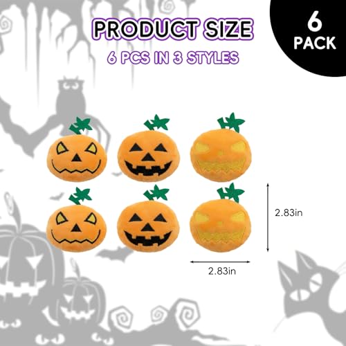 6pcs Halloween Pumpkin Catnip Toy，Hallowen Indoor Pumpkin Shaped Cat Toy Plush Interactive Chew Bite Toys for Cat Kitten Indoor Festive Holiday Cat Lover Gift - color: Pumpkin
