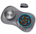 MateeyLife Dog Food and Water Bowl Set 3 in 1, Slow Feeder Dog Bowls & Stainless Steel Water Bowl with Non-Spill Silicone Mat, Cat and Puppy Bowls Pet Dishes for Small Medium Large Breed Anti-Choking - color: Gray, size: Small